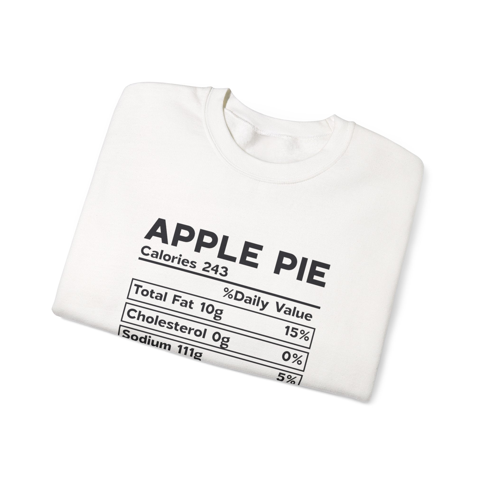 Apple Pie Nutrition Crewneck Sweatshirt — Fun Food Label Graphic Pullover