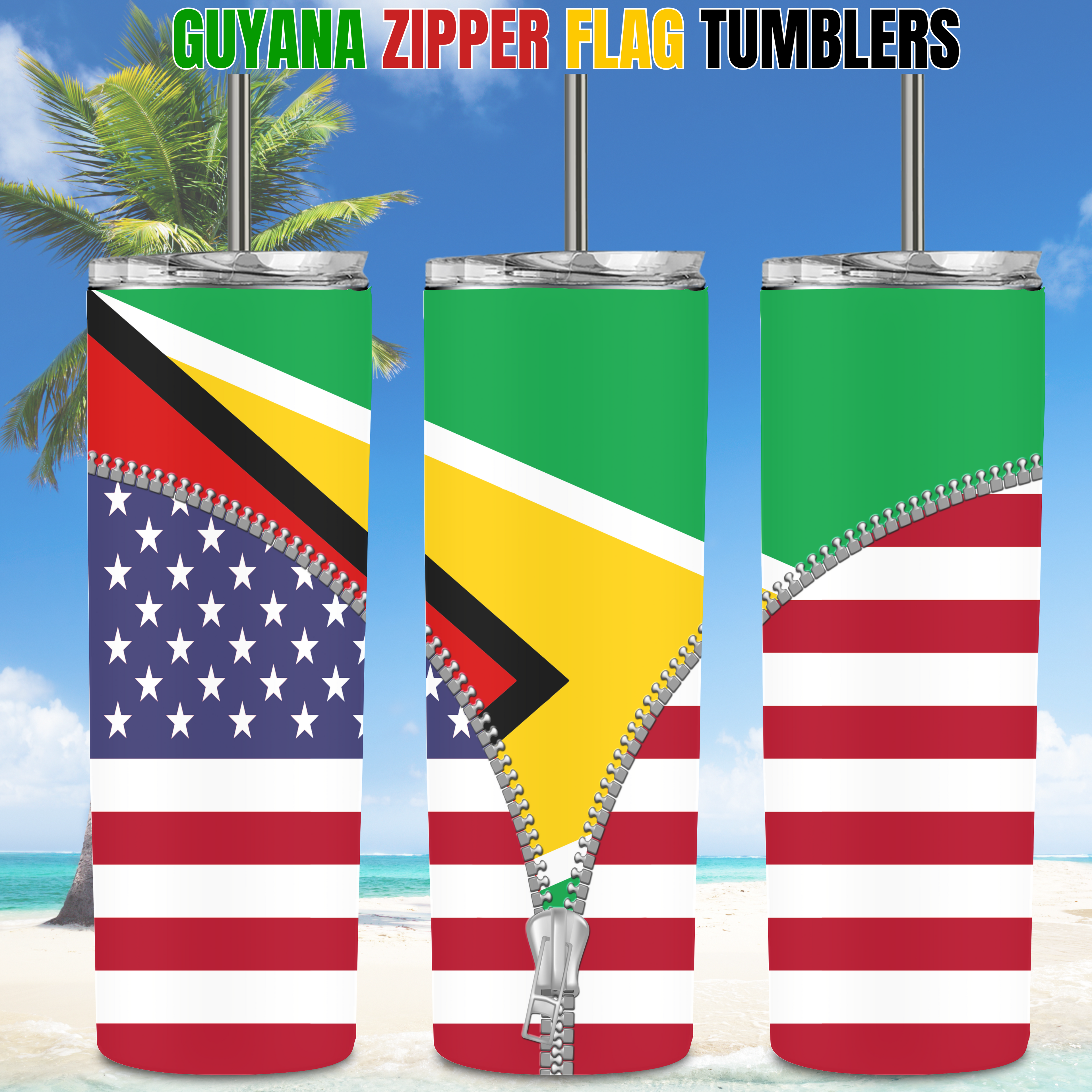 American/Caribbean Flag Tumblers