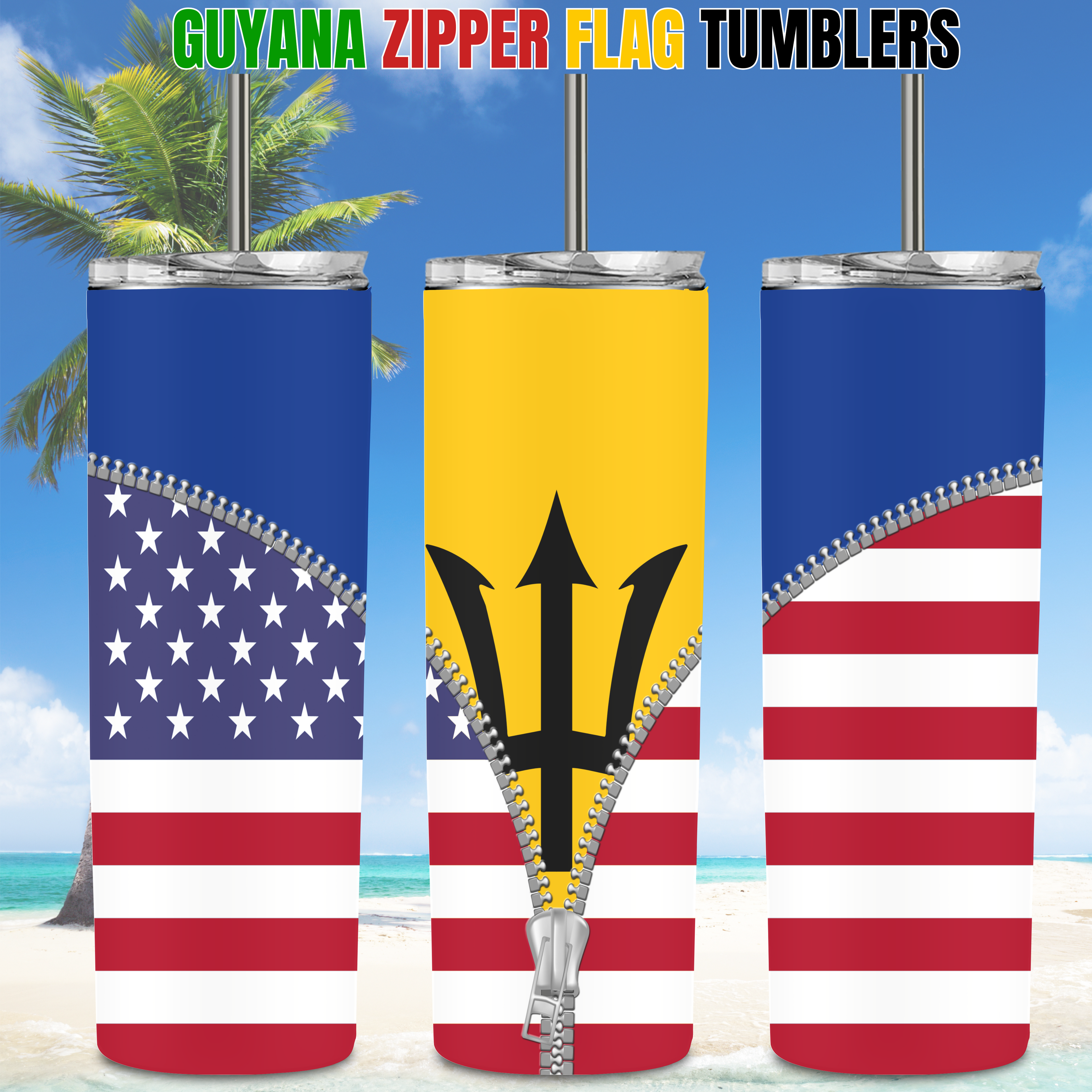 American/Caribbean Flag Tumblers