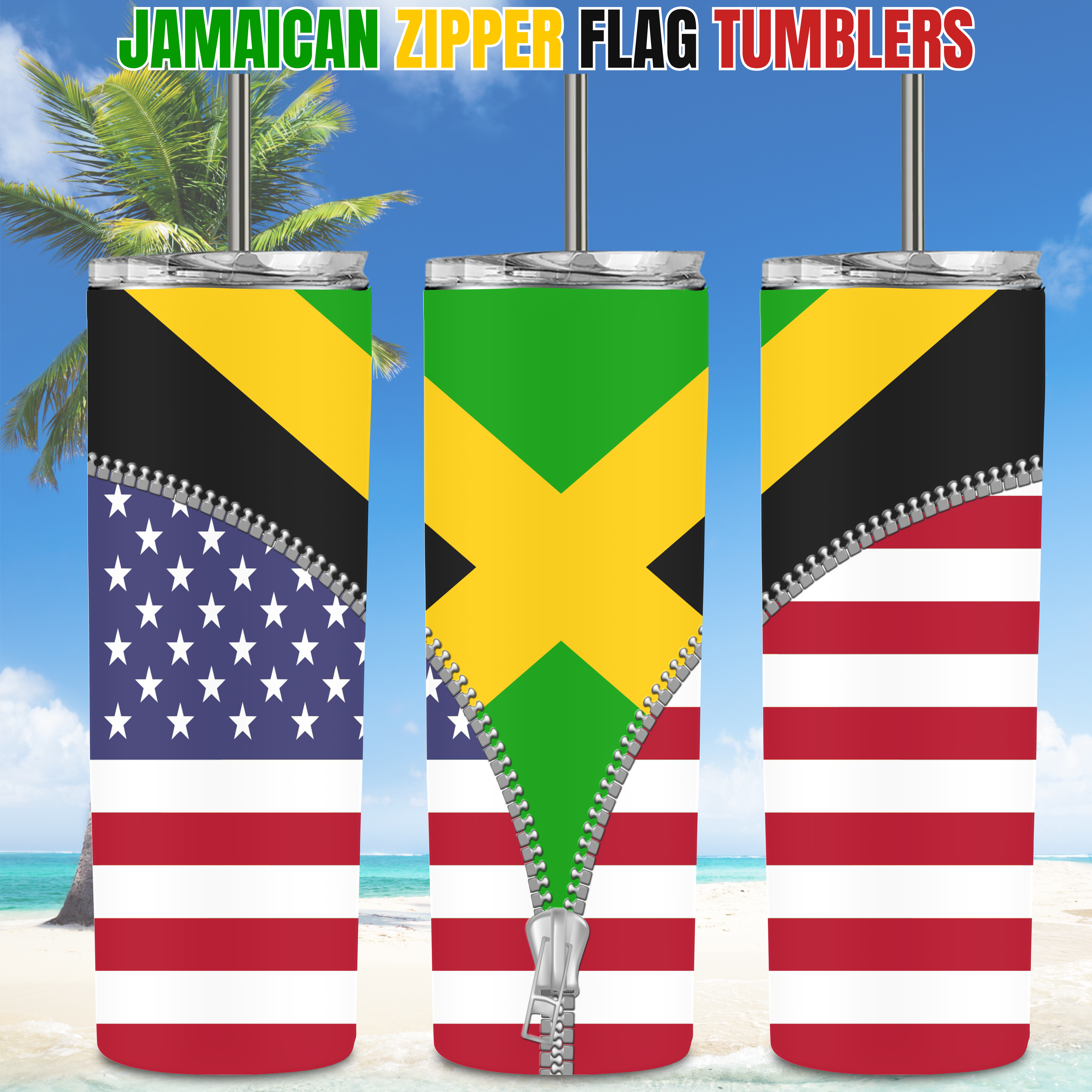American/Caribbean Flag Tumblers