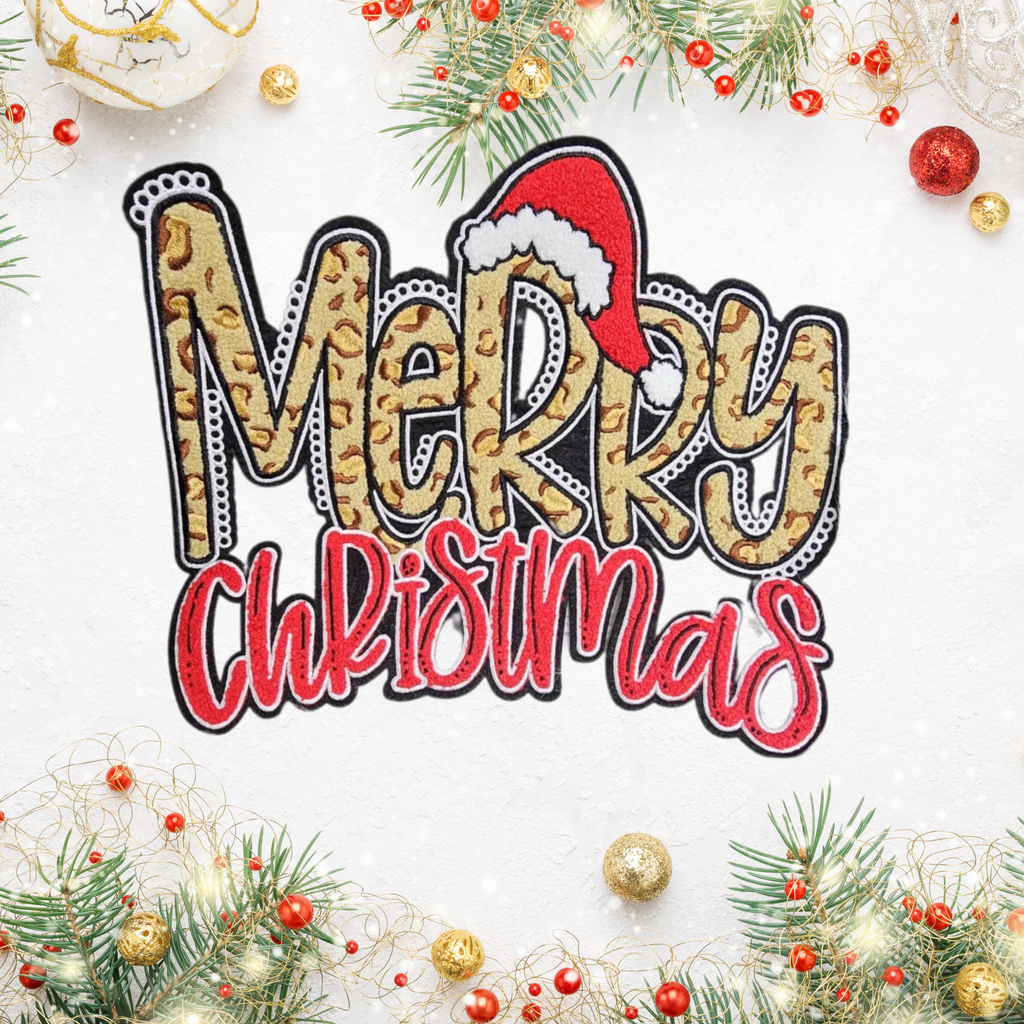 Wild & Merry Christmas Shirt – Leopard Print with Santa Hat