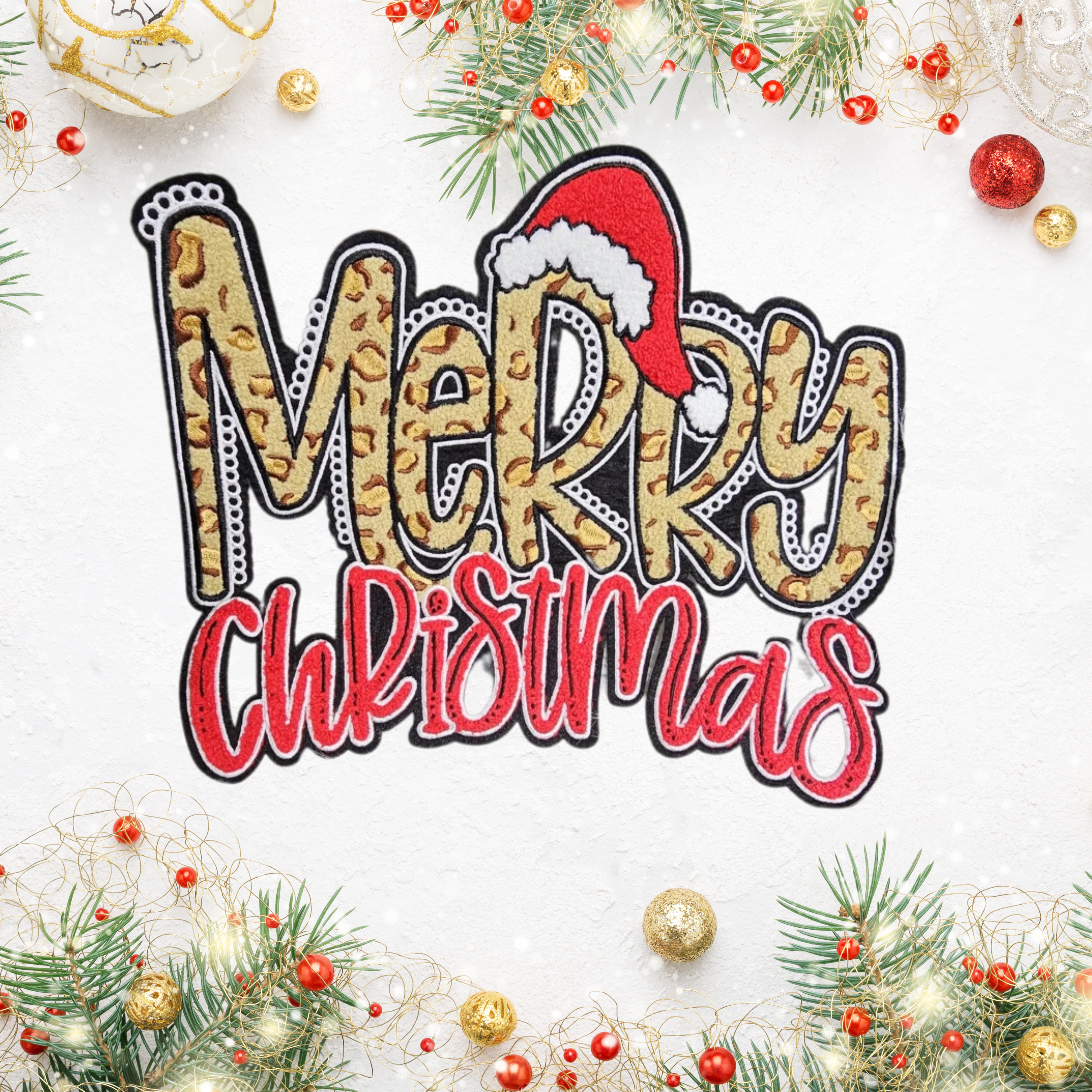 Wild & Merry Christmas Shirt – Leopard Print with Santa Hat